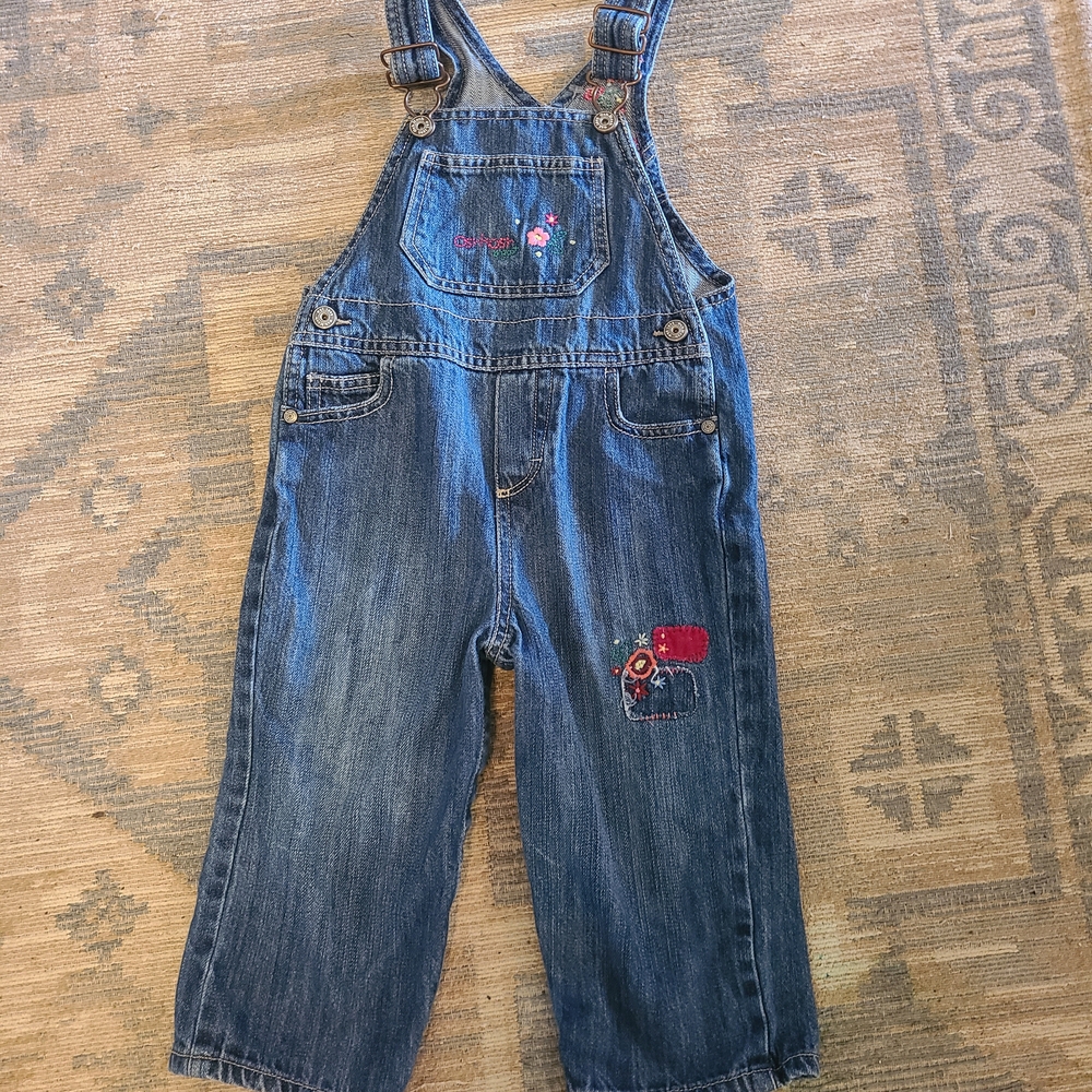 Oshkosh Denim Overalls with Embroidered Patch 24 Mon Size